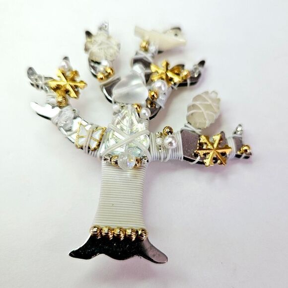 Liztech Vintage Signed Jill Elizabeth '99 Tree Of Life Handmade Wire Brooch Pin - Picture 2 of 12
